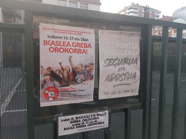 Los sindicatos cifran en un 70% el seguimiento a la huelga en los colegios vascos y Educación lo rebaja al 42%