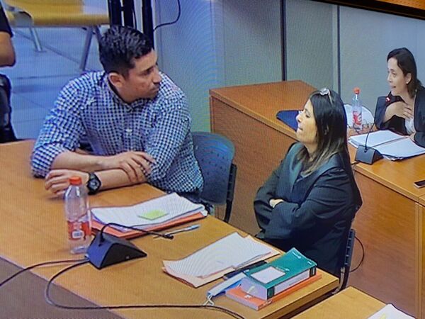 Jorge Ignacio, durante la exposición de Candelaria Esteve, abogada del padre de Marta Calvo
