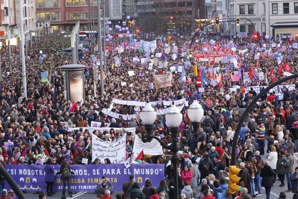 Éxito de participación en la manifestación.
