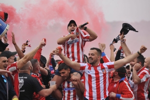 Los aficionados del Atlético de Madrid llenan Valladolid