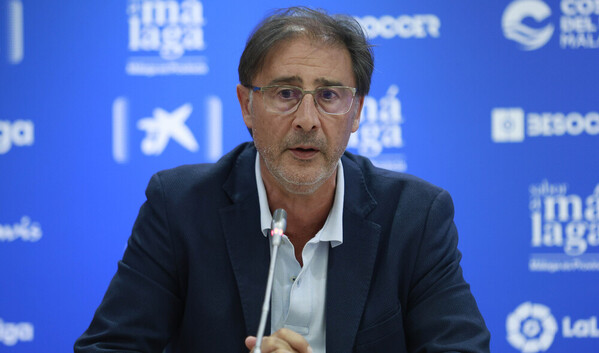 Loren Juarros, director deportivo del Málaga, en una comparecencia reciente.