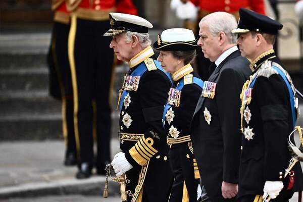 Los hijos de la Reina Isabel II: el Rey Carlos III, la Princesa Ana, el Príncipe Andrés y el Príncipe Eduardo. AFP