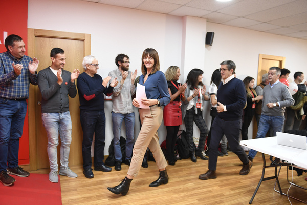 Idoia Mendia ha valorado los resultados del PSE desde la sede de los socialistas vascos en Bilbao
