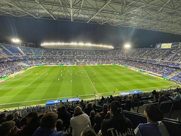 Panorámica de La Rosaleda durante el Málaga-Zaragoza.