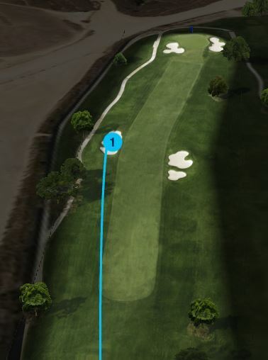 Le quedan 174 metros a bandera