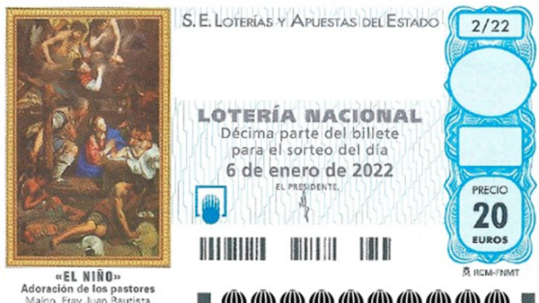 Imagen de un décimo de la Lotería del Niño 2022