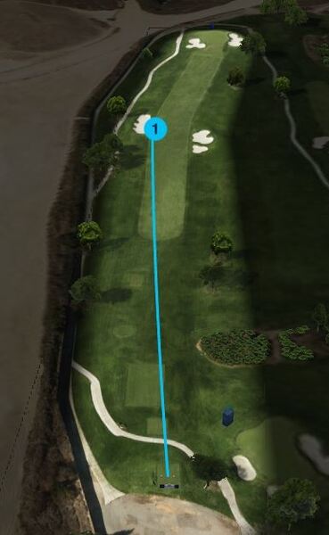 Madera 3 para una buena salida de 283 metros... tratará de ajustar con el segundo golpe, a 170 metros de bandera