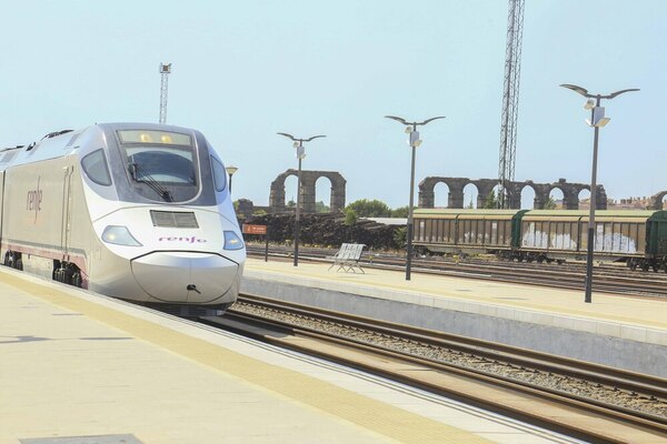 El tren a su llegada a Mérida