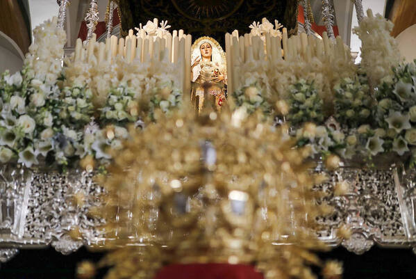La Virgen de la Amargura aguarda en el interior de La Concepción./ Alberto Díaz
