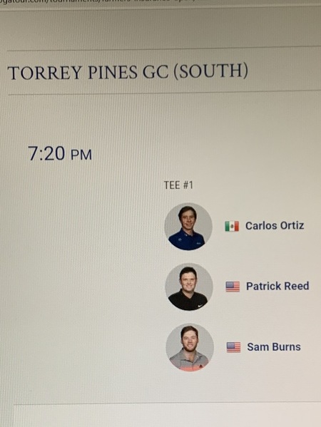 Quédense con estos nombres y estos horarios... posiblemente sea uno de ellos mañana el vencedor del  Farmers Insurance Open. Entre ellos, of course, un tal JON RAHM