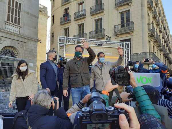 Santiago Abascal ya ha llegado al acto de Vox en Barcelona (Jesús Hierro)