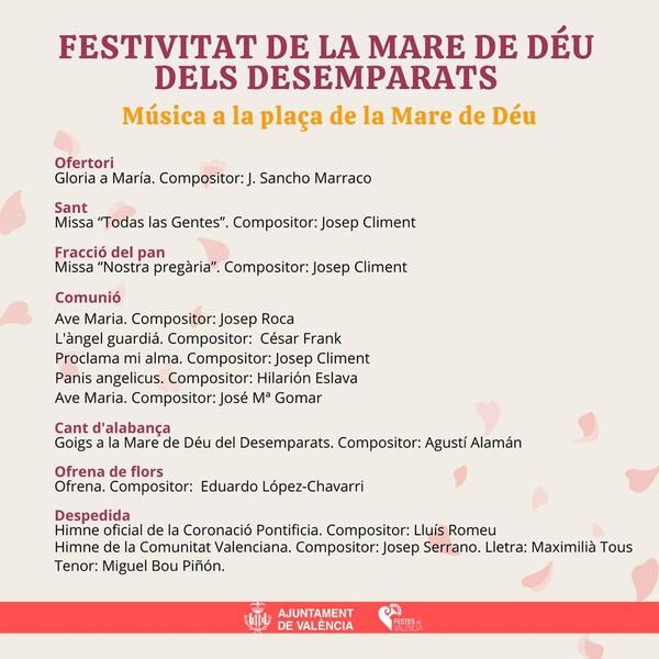 Esta es la música que se va a interpretar durante la Missa d&amp;#039;Infants