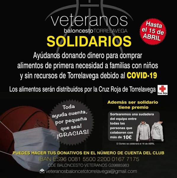 Los jugadores veteranos de baloncesto de Torrelavega piden ayuda para conseguir dinero para familias sin recursos que tienen niños.