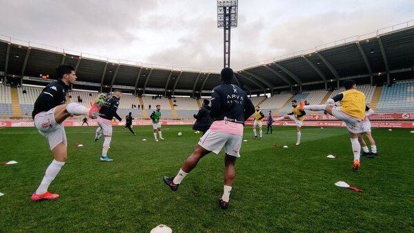 Calentamiento previo al partido