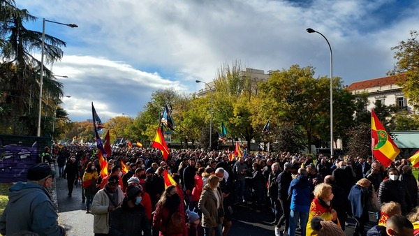 La manifestación a su paso por la Castellana.