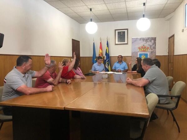 Un momento de la votación en el pleno de Ibias