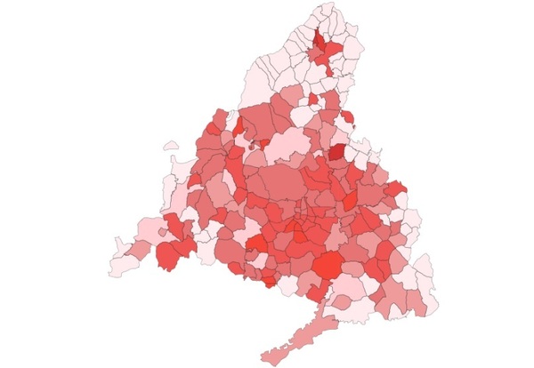 Barrios y municipios de Madrid ya están entre los puntos más calientes de coronavirus de España